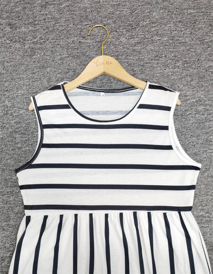 Image of Linda | Women's Sleeveless A-Line Midi Dress