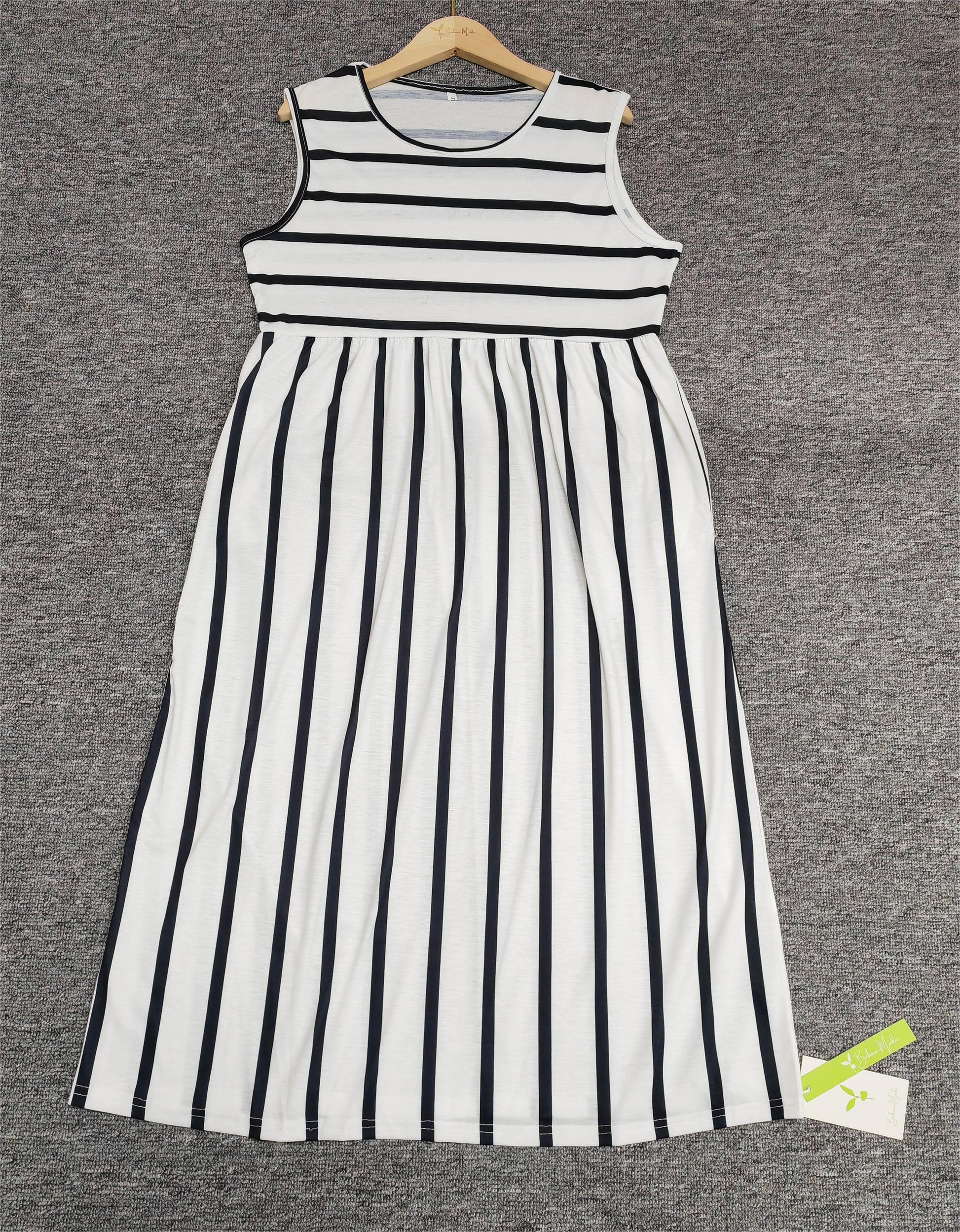 Image of Linda | Women's Sleeveless A-Line Midi Dress