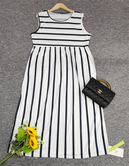 Image of Linda | Women's Sleeveless A-Line Midi Dress