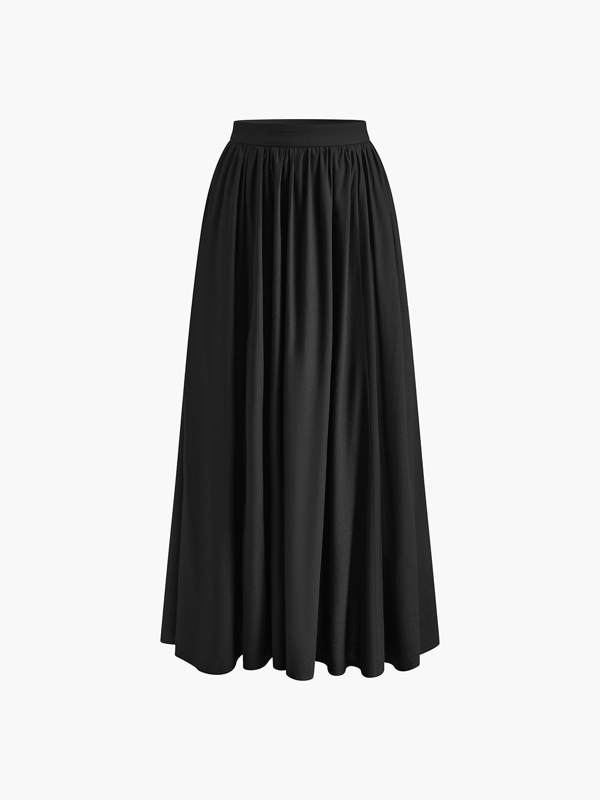 Women's High Waist A-Line Maxi Skirt Pleated with Pockets