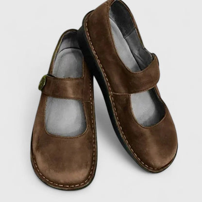 Ladies Comfortable Buckle Slip On Shoes