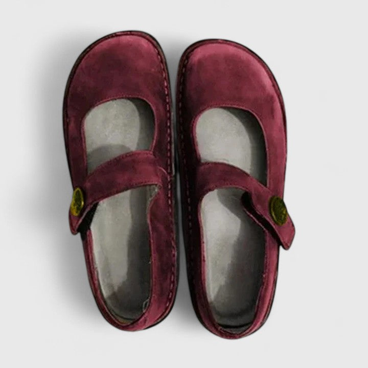 Ladies Comfortable Buckle Slip On Shoes