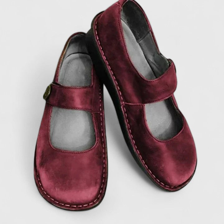 Ladies Comfortable Buckle Slip On Shoes