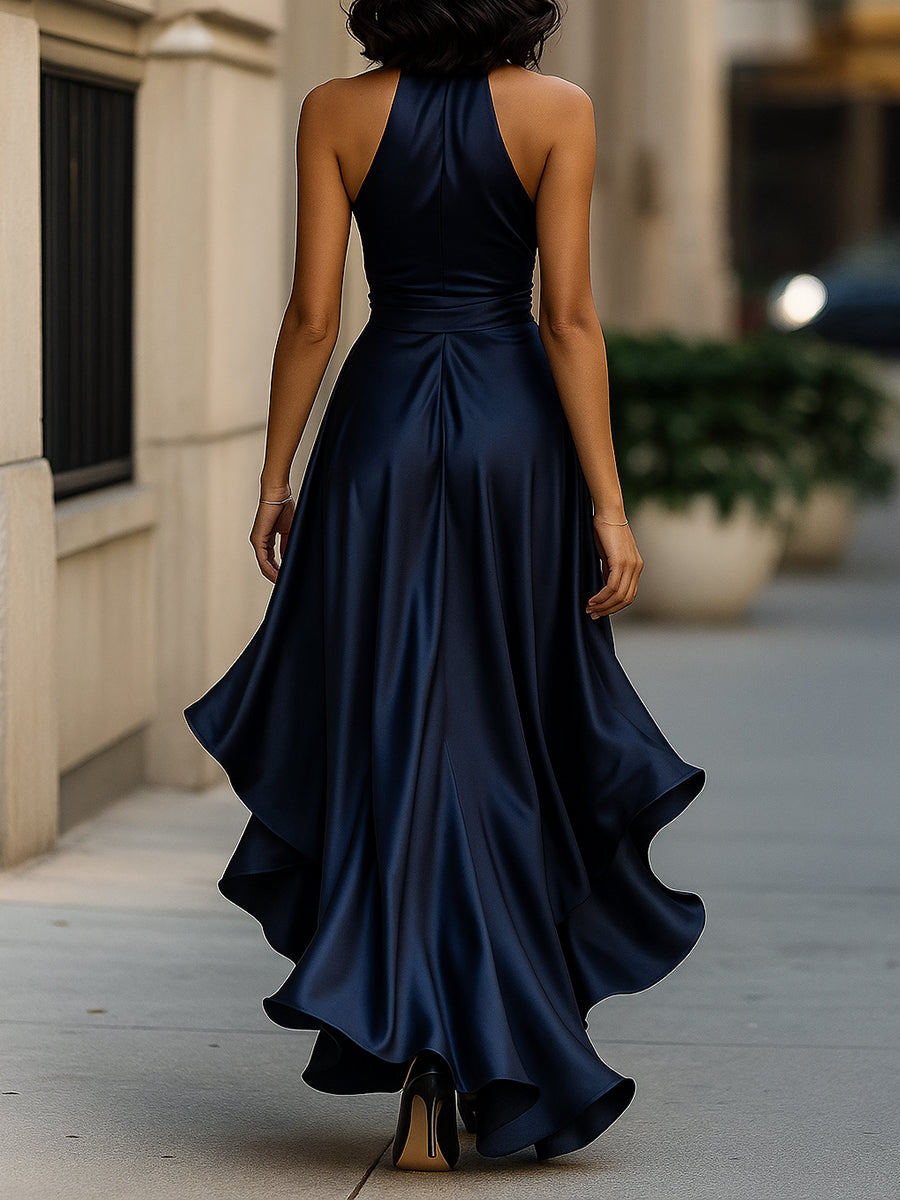 Image of Lisa | Women's V-Neck Sleeveless Wrap Midi Dress