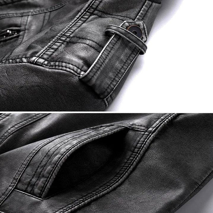 Classic Lincoln Genuine Leather Biker Jacket