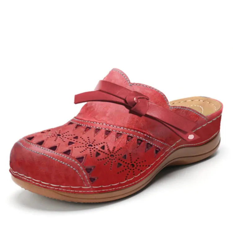 Image of Lola | Women's Bow Accent Cutout Slip-On Clogs