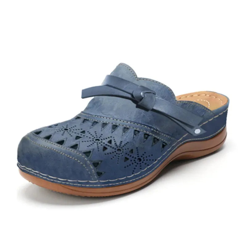 Women's Slip-On Clogs Bow Accent Cutout Design - VibreMode
