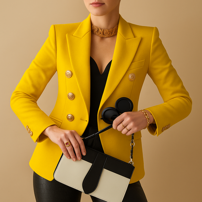 Long elegant blazer for women with a refined silhouette in classic colors, ideal for work, meetings, and stylish everyday outfits.