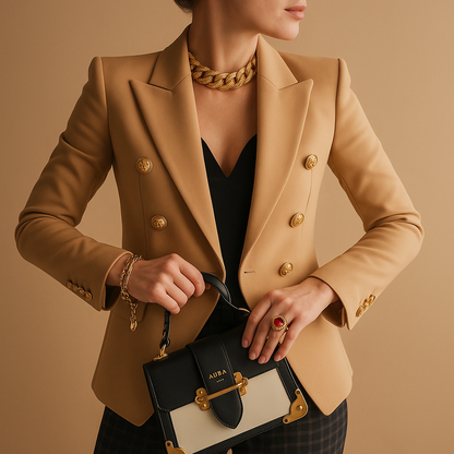Long elegant blazer for women with a refined silhouette and timeless detailing, ideal for work, meetings, and stylish daily wear.