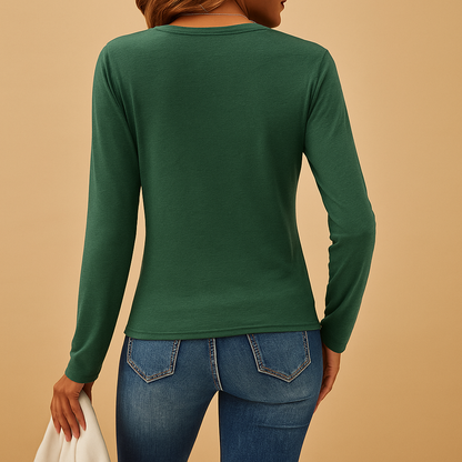 Women's Long Sleeve V-Neck Shirt
