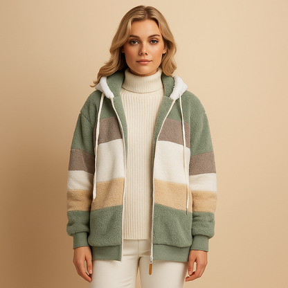 Long winter coat for women with soft texture, warm lining, and refined silhouette, available in multiple warm and neutral colors.