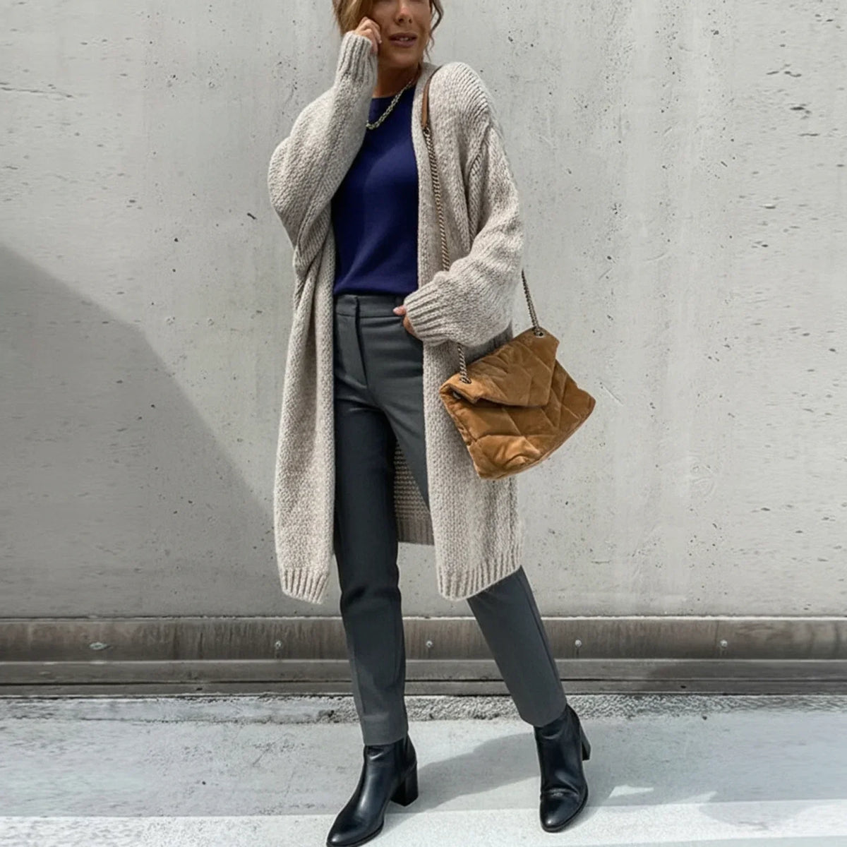 Women's Open Front Cardigan Relaxed Fit - VibreMode