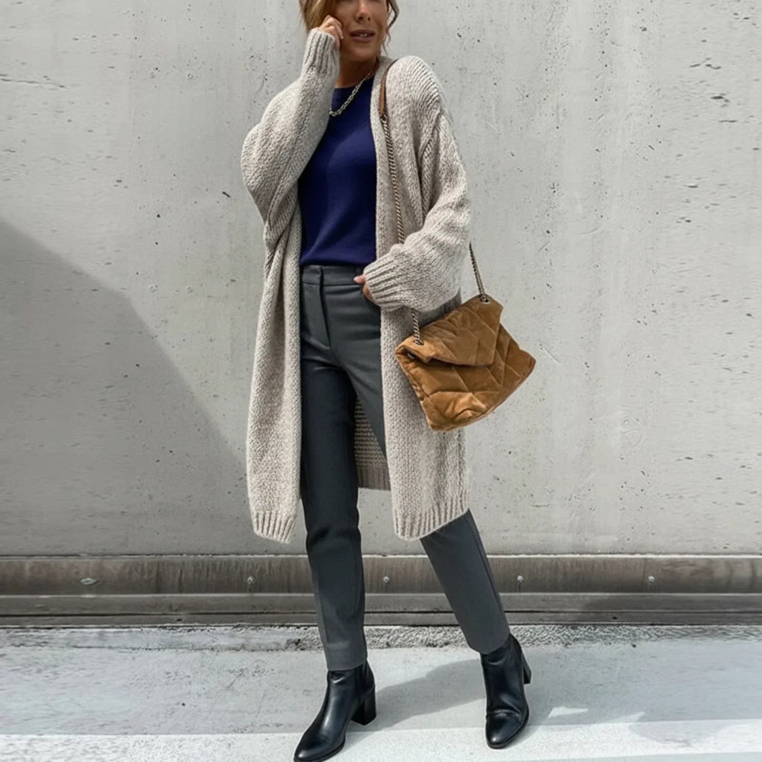 Women's Open Front Cardigan Relaxed Fit - VibreMode