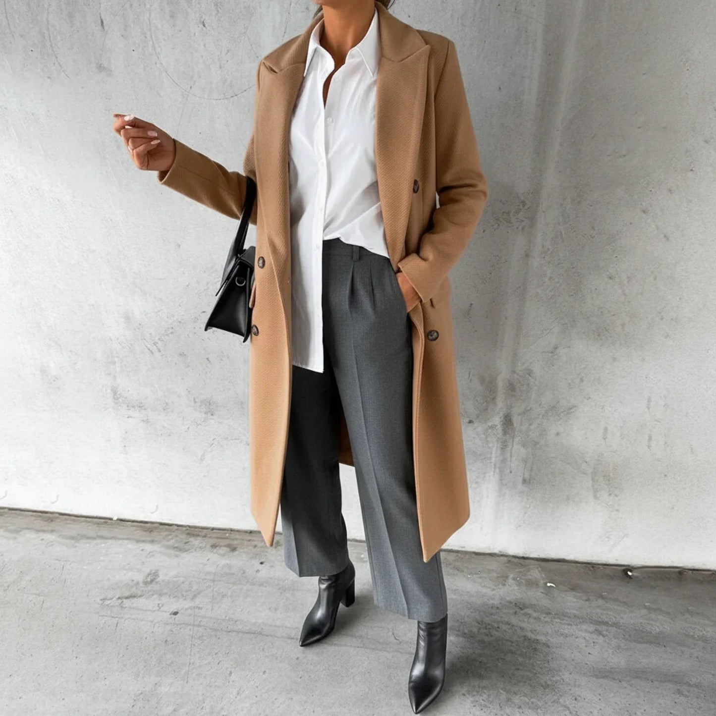 Long Winter Coat for Women AI replaced image
