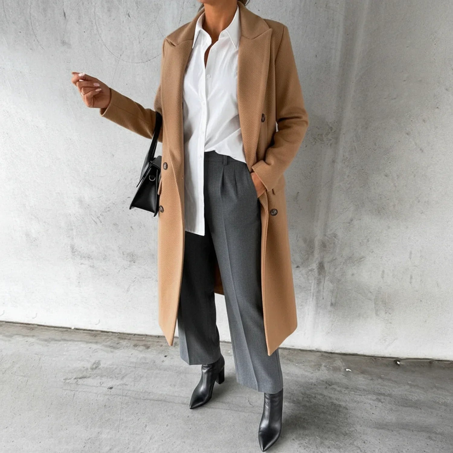 Long Winter Coat for Women AI replaced image