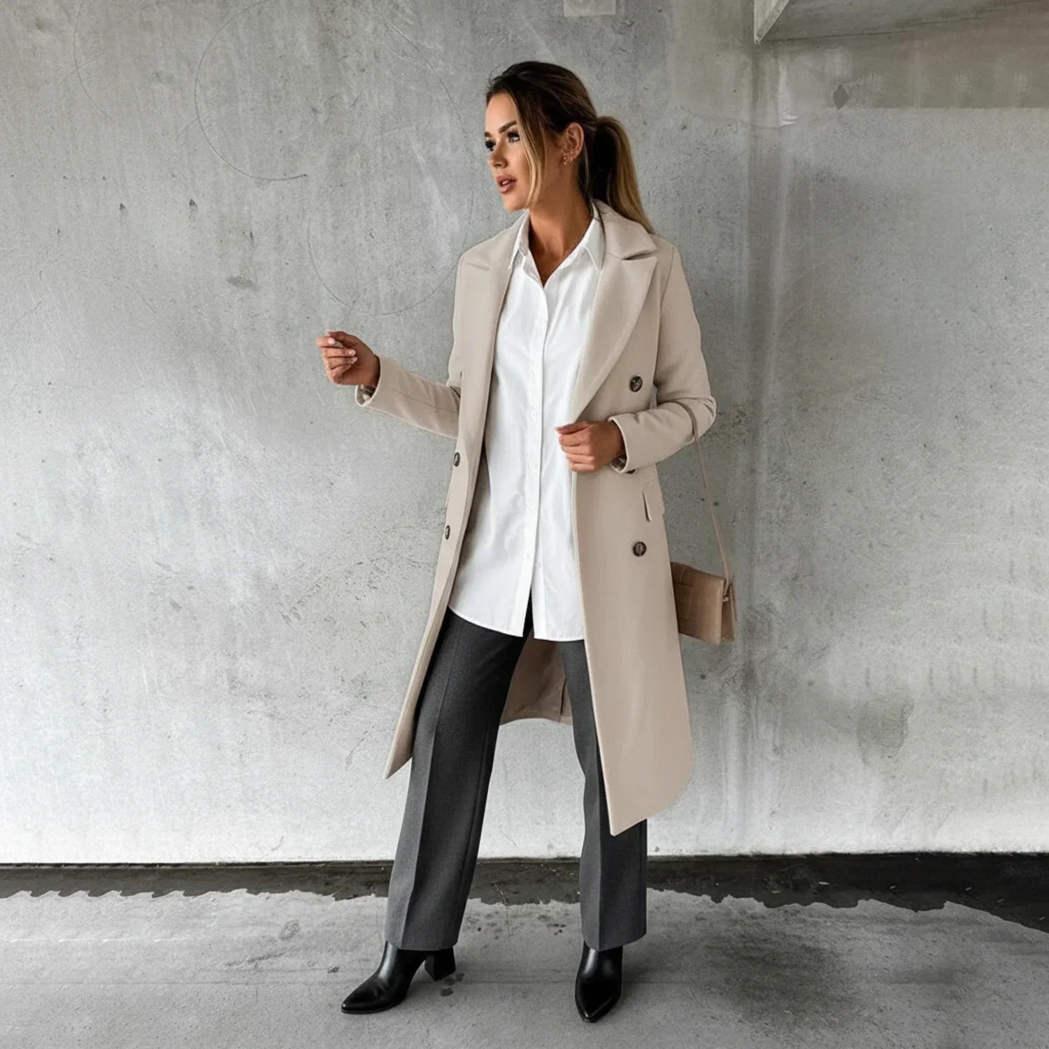 Long Winter Coat for Women AI replaced image