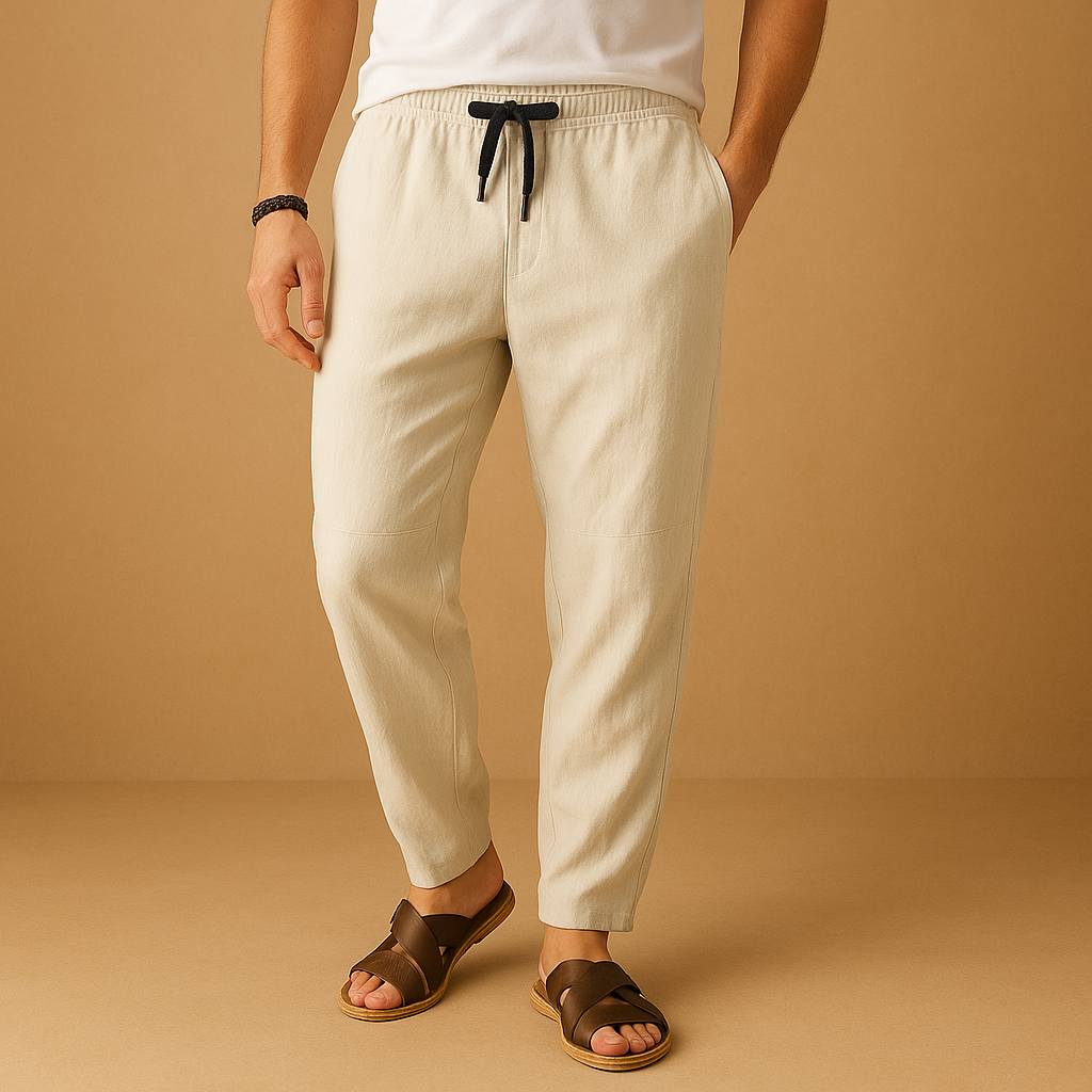 Men’s loose cotton pants with breathable fit, ideal for casual wear, relaxed days, and comfortable everyday outfits.