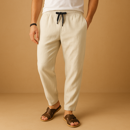 Men’s loose cotton pants with breathable fit, ideal for casual wear, relaxed days, and comfortable everyday outfits.