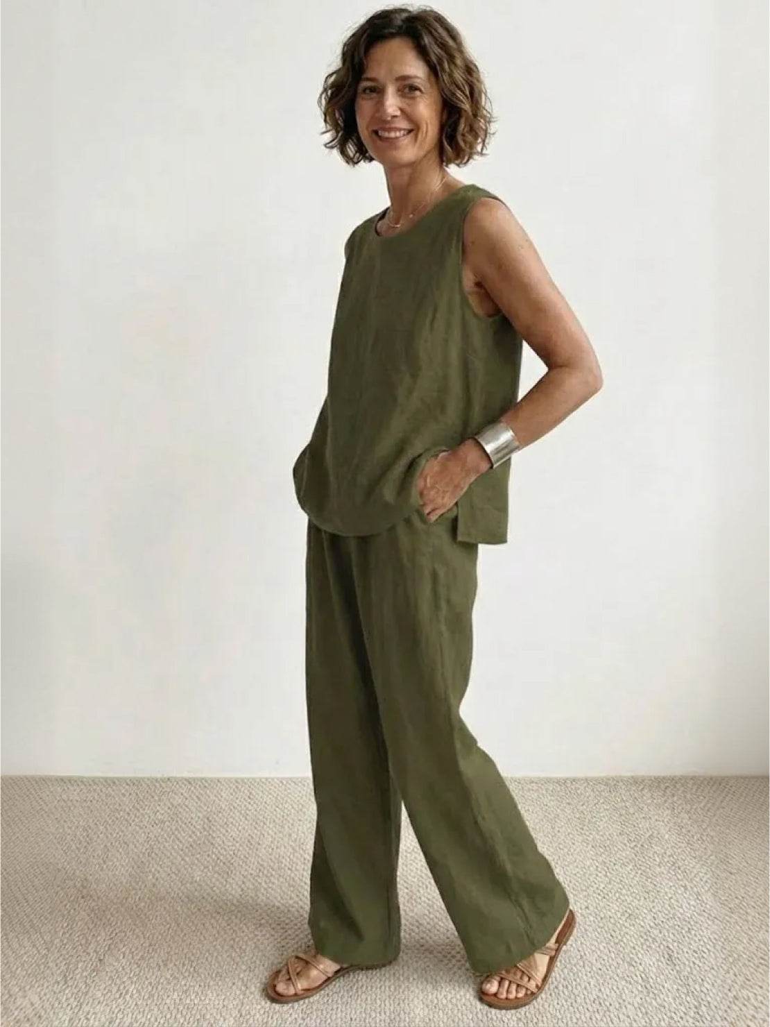 Olivia | Women's Summer Vest Top and Loose Fit Trousers Set