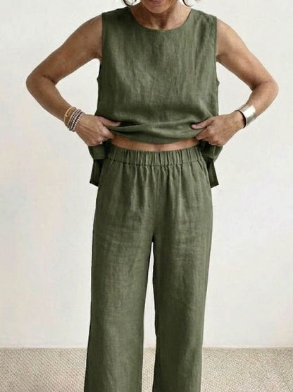 Olivia | Women's Summer Vest Top and Loose Fit Trousers Set