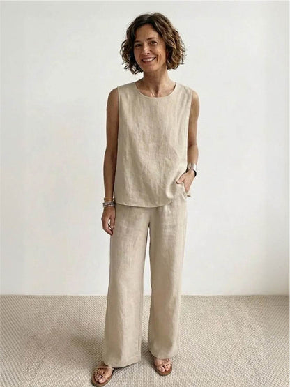 Women's Sleeveless Tank And Pants Set