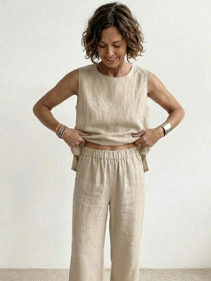 Women's Sleeveless Tank And Pants Set