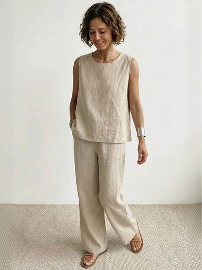 Olivia | Women's Summer Vest Top and Loose Fit Trousers Set