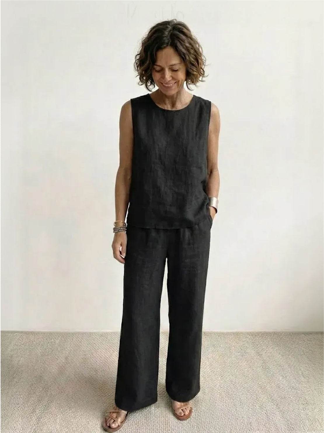Olivia | Women's Summer Vest Top and Loose Fit Trousers Set