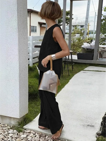 Olivia | Women's Summer Vest Top and Loose Fit Trousers Set