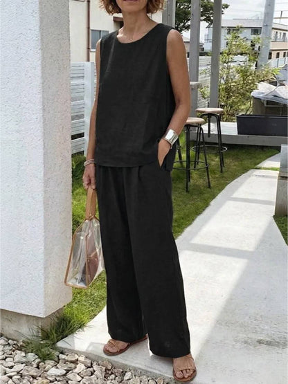 Olivia | Women's Summer Vest Top and Loose Fit Trousers Set