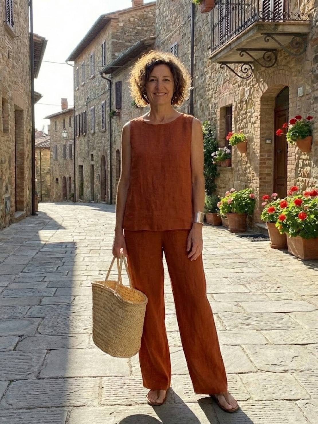 Olivia | Women's Summer Vest Top and Loose Fit Trousers Set