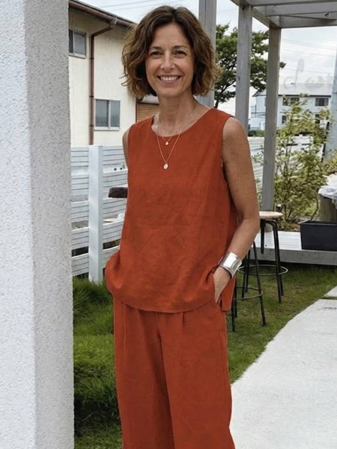 Women's Sleeveless Tank And Pants Set
