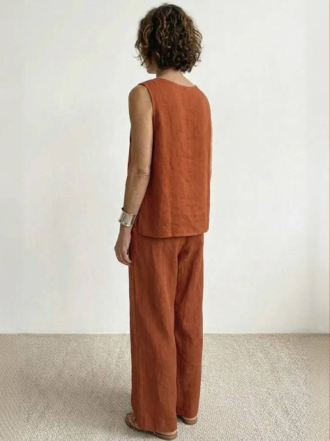 Olivia | Women's Summer Vest Top and Loose Fit Trousers Set