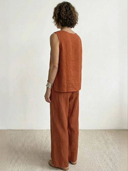 Olivia | Women's Summer Vest Top and Loose Fit Trousers Set