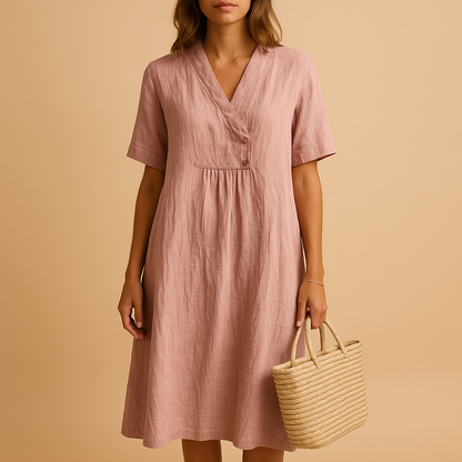 Loose summer dress for women with breathable lightweight design and relaxed fit, perfect for casual brunches, city walks, and summer occasions.