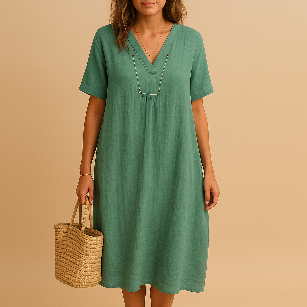Loose summer dress for women with breathable lightweight design and relaxed fit, perfect for casual brunches, city walks, and summer occasions.