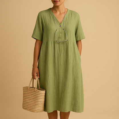 Loose summer dress for women with breathable lightweight design and relaxed fit, perfect for casual brunches, city walks, and summer occasions.