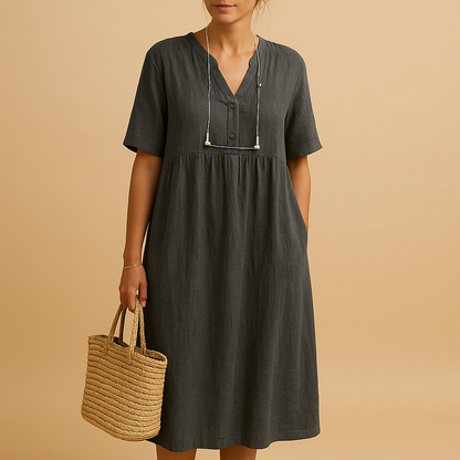 Loose summer dress for women with breathable lightweight design and relaxed fit, perfect for casual brunches, city walks, and summer occasions.