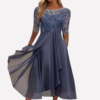 Women's Lace Midi A-Line Dress