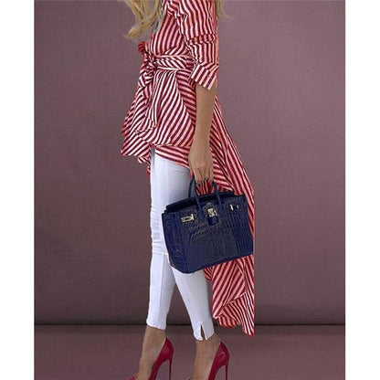 Image of Lucille | Women's Tie Waist Striped Blouse