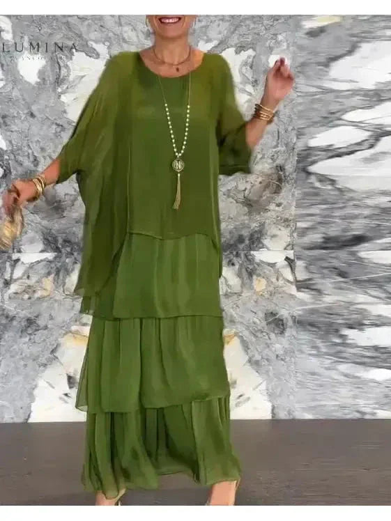 Ladies Long Sleeve Flowy Maxi Dress