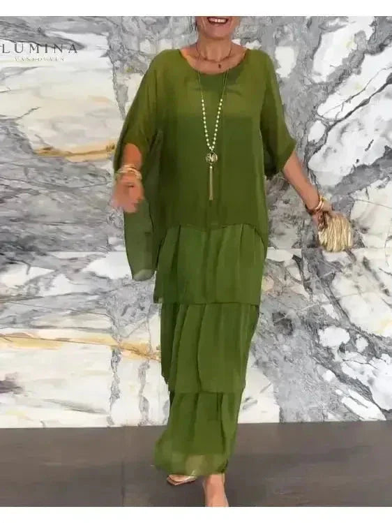 Ladies Long Sleeve Flowy Maxi Dress