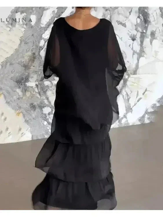 Ladies Long Sleeve Flowy Maxi Dress