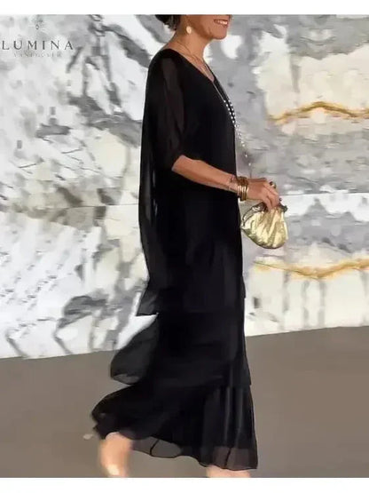 Ladies Long Sleeve Flowy Maxi Dress