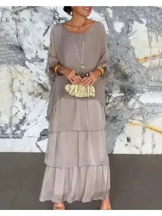 Ladies Long Sleeve Flowy Maxi Dress