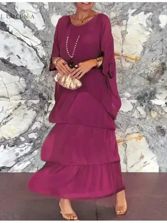 Ladies Long Sleeve Flowy Maxi Dress