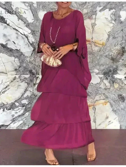 Ladies Long Sleeve Flowy Maxi Dress