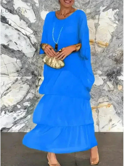Ladies Long Sleeve Flowy Maxi Dress