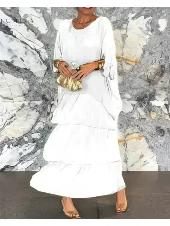 Ladies Long Sleeve Flowy Maxi Dress