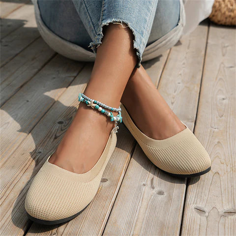 Comfortable Womens Flat Slip On Ballet Shoes - VibreMode